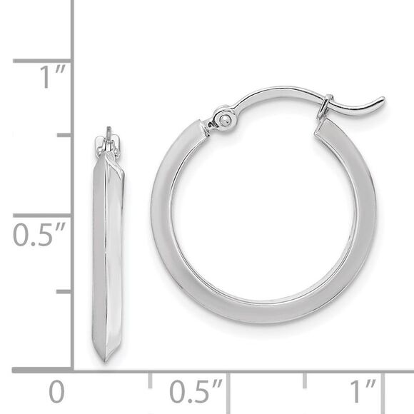 Kazi Luxury 14K White Gold Polished Hoop Earrings